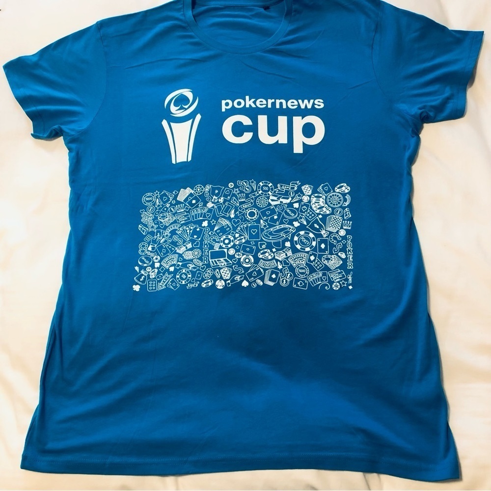 💜3/$30 Unisex 3X Turquoise Poker News Cup T shirt